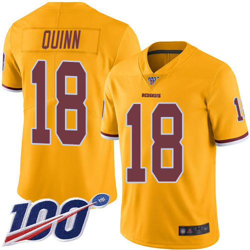 Washington Redskins Limited Gold Youth Trey Quinn Jersey NFL Football #18 100th Season Rush Vapor->youth nfl jersey->Youth Jersey